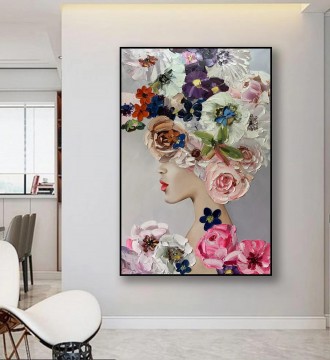 Flowers Painting - D Flower by Palette Knife wall decor